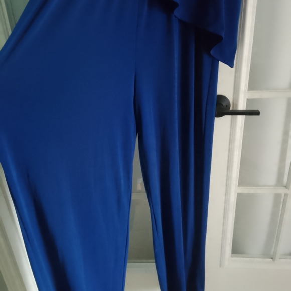 Chico's Asymmetrical Royal Blue Jumpsuit Tall Career Business Holiday Party - Picture 4 of 4